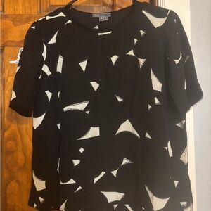 Vince Black and White Boxy Blouse